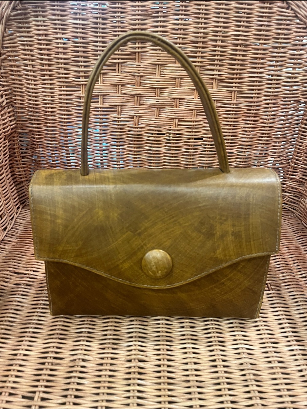 Olive Green Structured Top-Handle Women's Bag